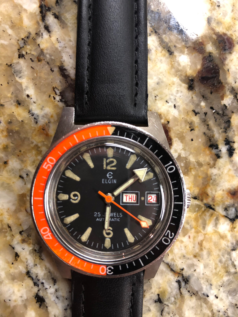 FS Vintage Elgin Skin Diver M135 PUW 1463 Graber Switzerland