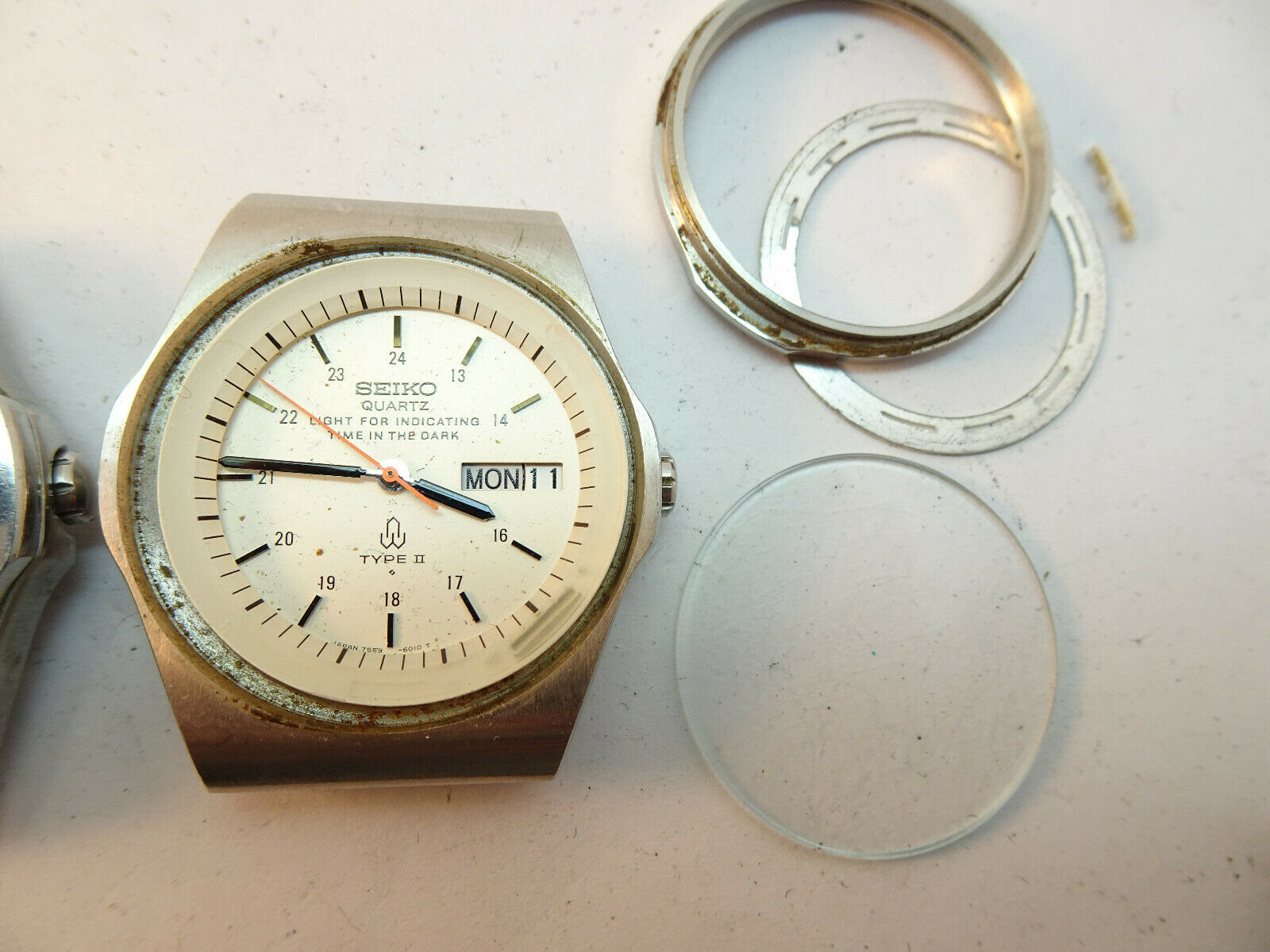 3 1979 SEIKO 7559-500A, 7559-600H,7559-6010 WATCHES FOR REPAIR OR
