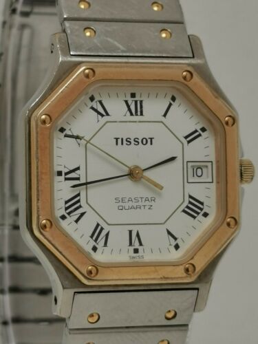 Vtg 1980s Tissot Seastar Octagonal Two Tone Quartz Date Vtg 1980s Tissot Seastar Octagonal Two Tone Quartz Date