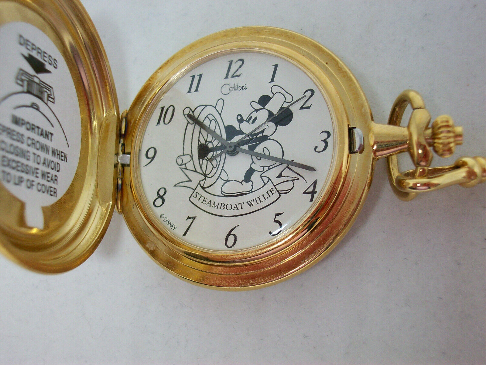 Vintage Rare Colibri Steamboat Willie Disney Mickey Mouse Gold