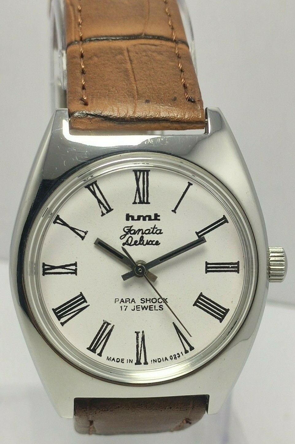 HMT Janata Deluxe White Face Hand Winding 17 Jewels India Made