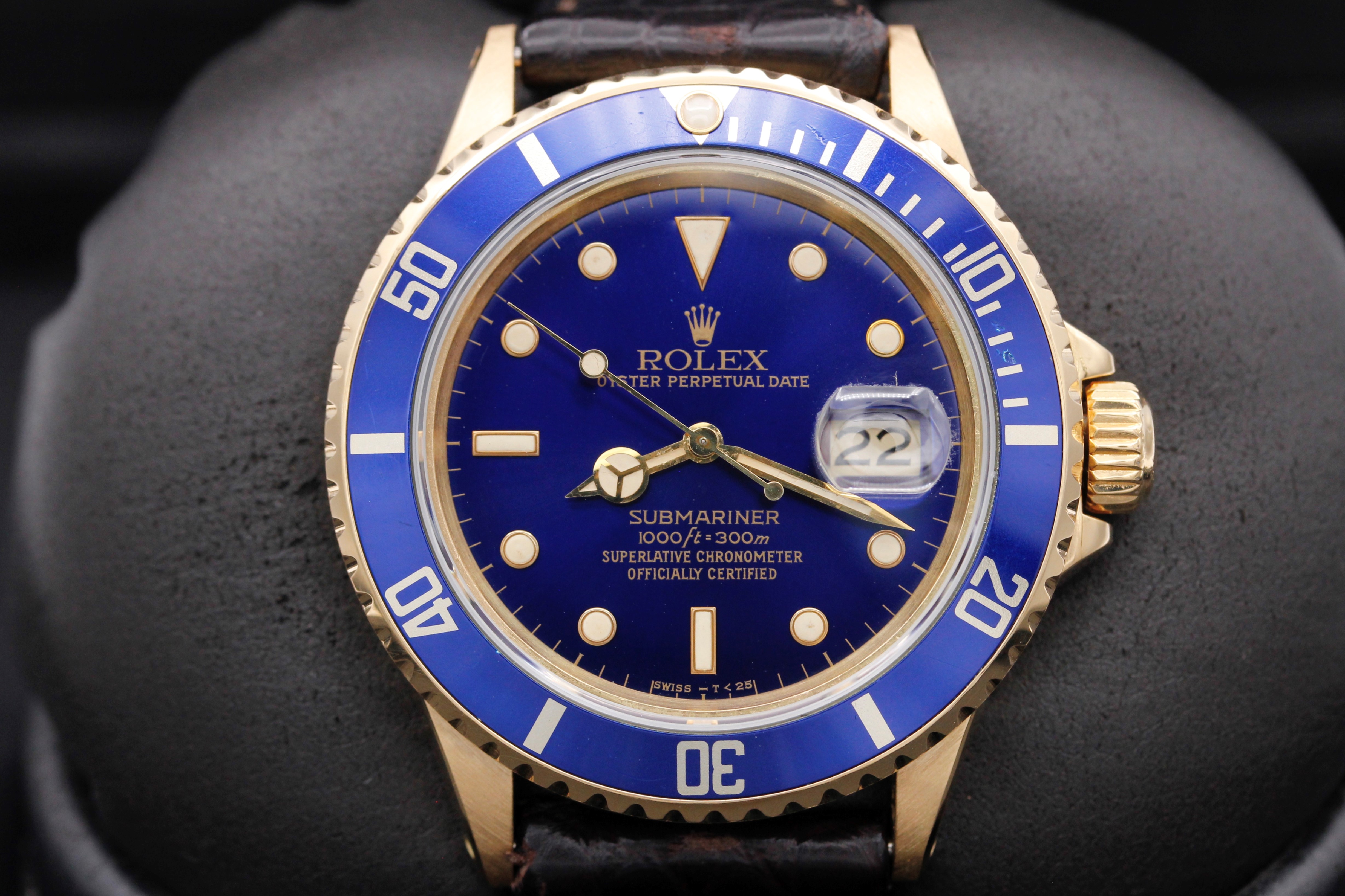 FSOT Rolex Submariner 16808 Blue Yellow Gold 40mm