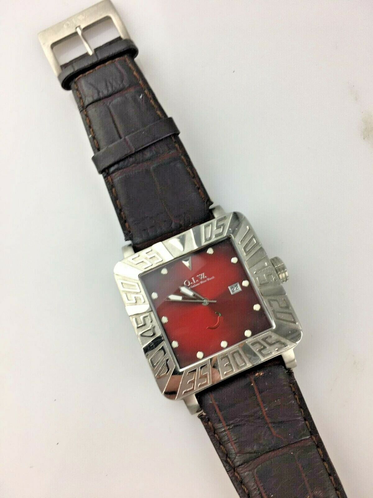 OIDEA Orologio Uomo Rettangolare In Pelle | Movimento Quarzo Analogico | Impermeabile 3 ATM | Calendario E Numeri Romani