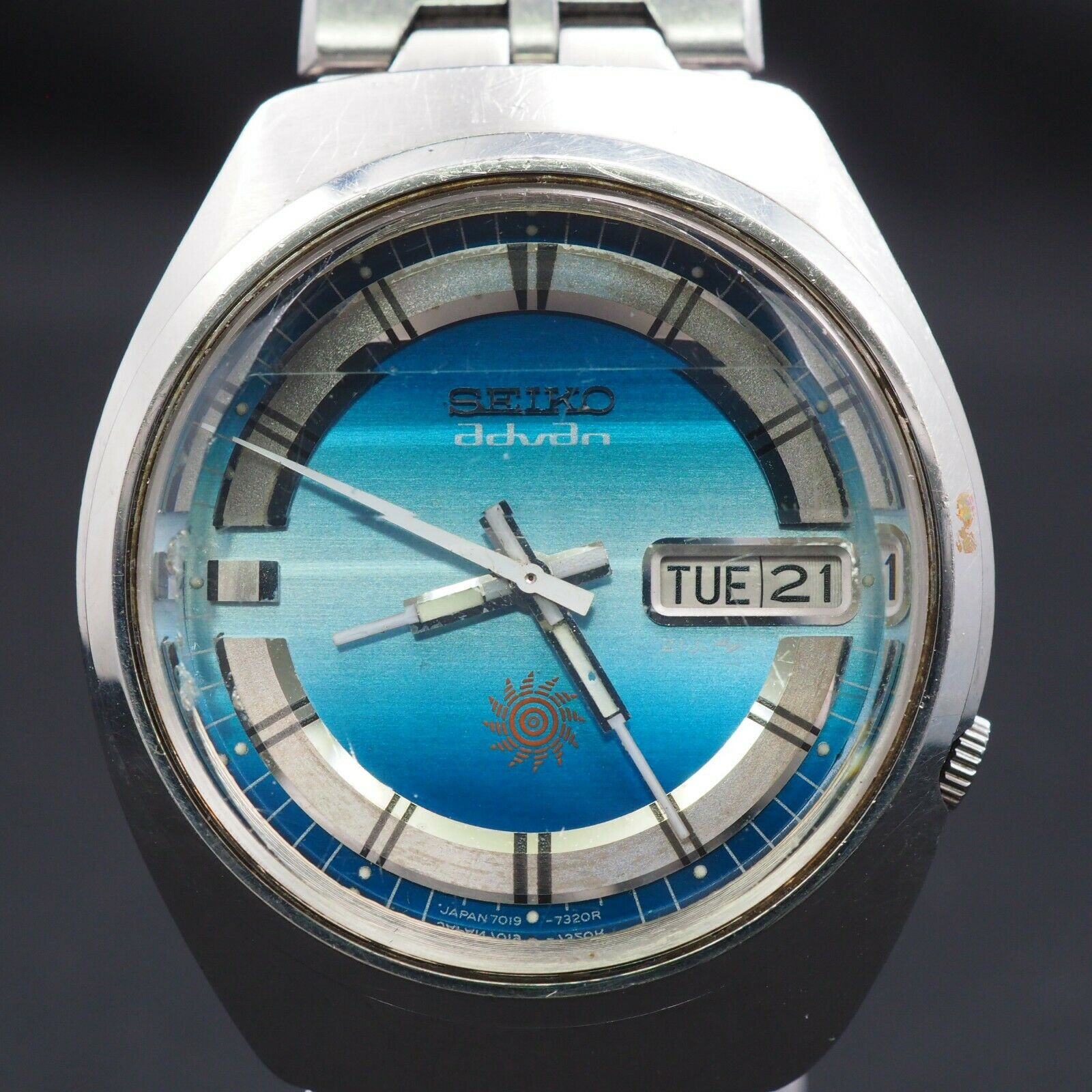 Seiko ADVAN Mens Automatic Watch 7019 - 7250 good condition works