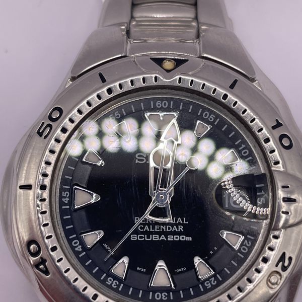 SEIKO Perpetual Calendar Scuba SBCM005 8F35-0030 Black Mens Watch 
