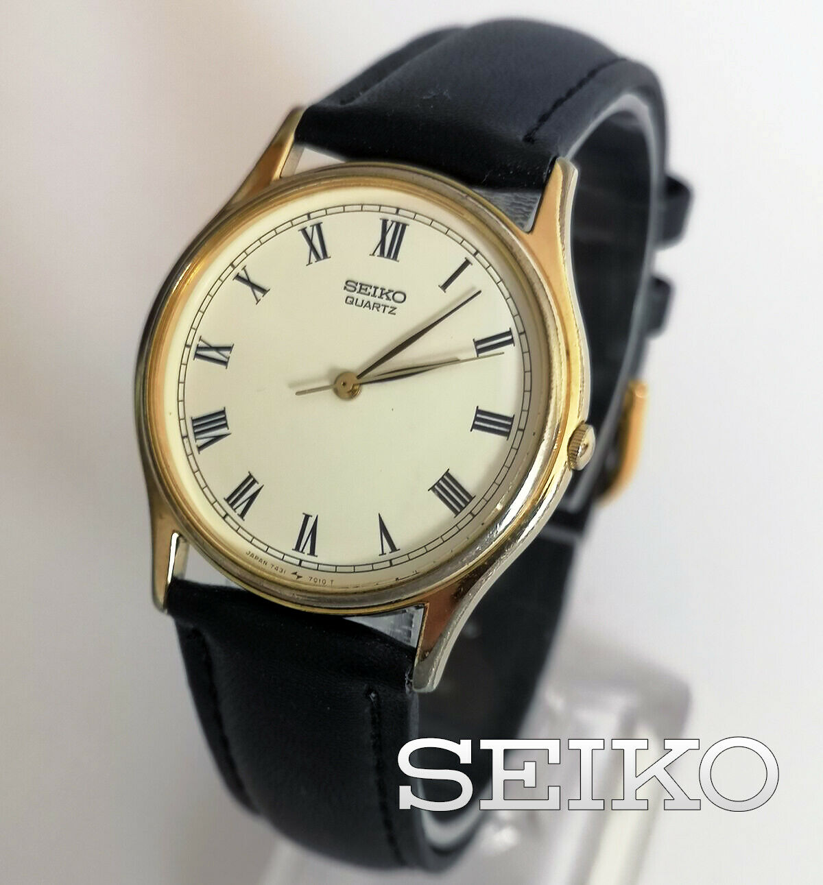 しょぴページ Vintage 1994 Seiko 7431-7000 men's quartz analogue watch thin case