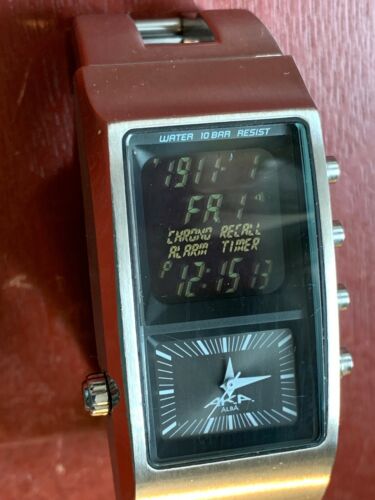 SEIKO ALBA AKA V091-5000 難アリ Rare Vintage Seiko Alba AKA Ana-digi