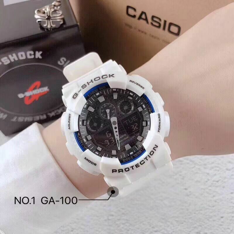 | Gents 7AER Casio G-Shock Chronograph GA-100B- Dual WatchCharts Display Strap Marketplace Resin Watch Mens