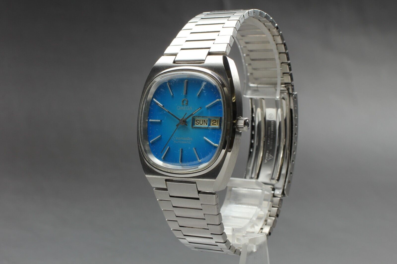 Exc+5** OMEGA Seamaster Ref.166.0211 Automatic TV Screen Blue Dial