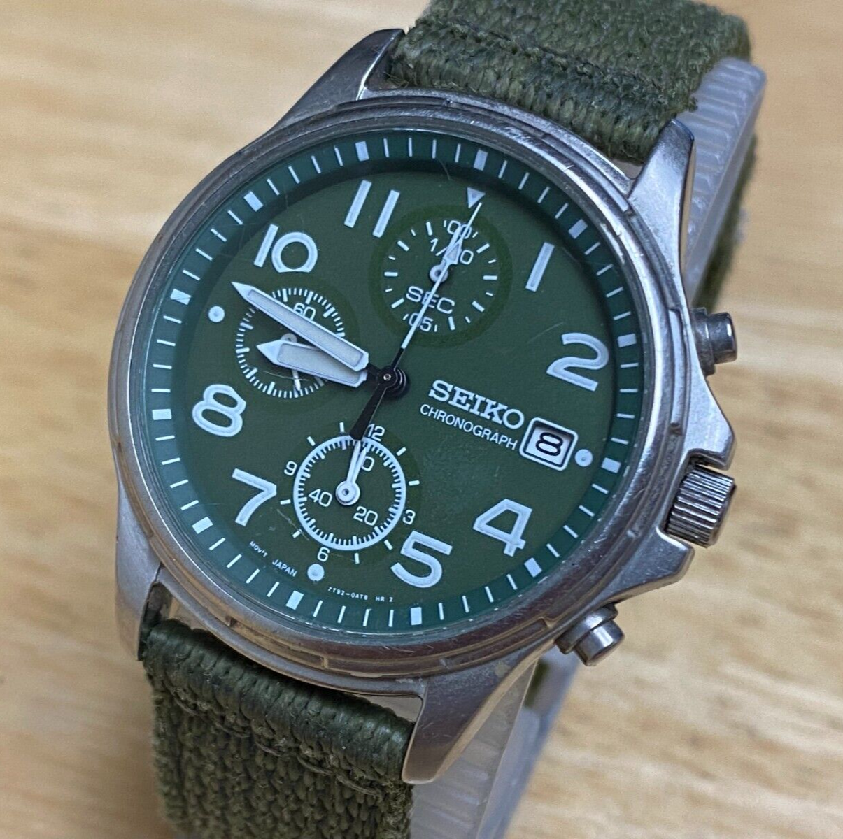 クロノグラフ セイコー 7T92-0BB0 SEIKO Yahoo!オークション 新品電池