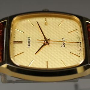Vintage 1987 [N MINT] SEIKO Dolce 7741-5100 Quartz Gold