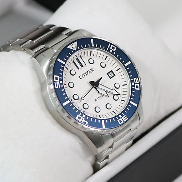 Citizen Mechanical Automatic White Dial Silver Steel Strap Watch for Men - NJ0171-81A