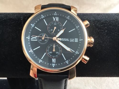 Rhett chronograph black online leather watch