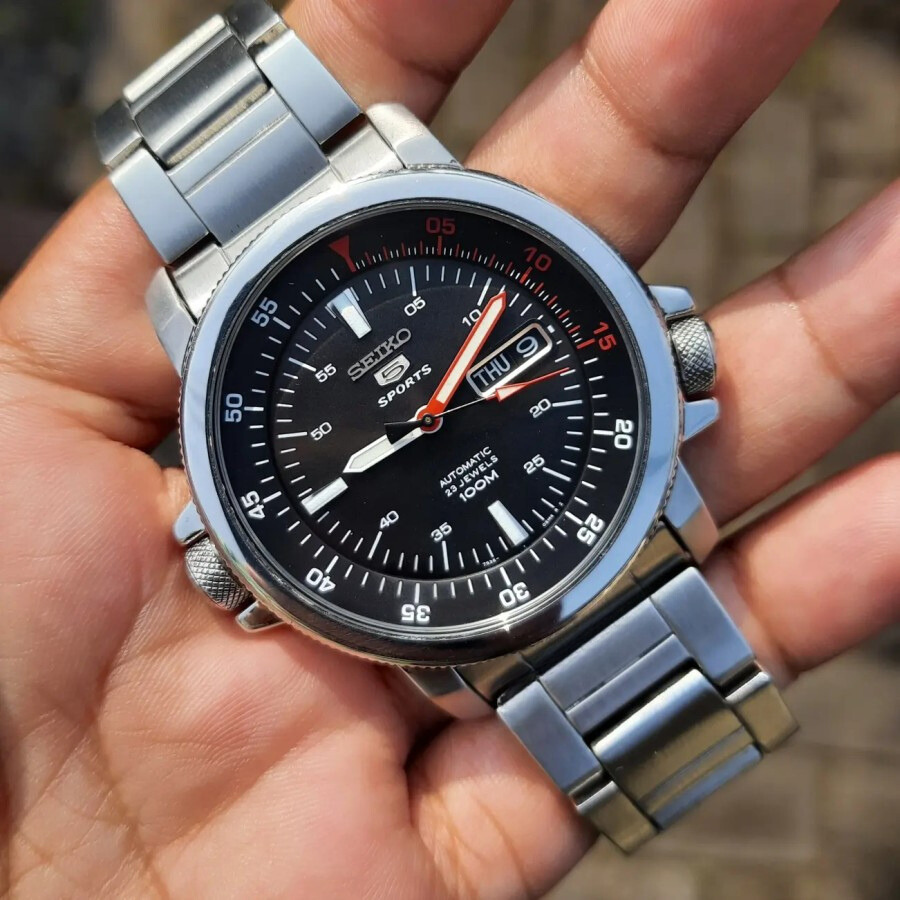 Rare Seiko 5 Sports SNZJ57K1 Automatic Cal. 7S36 Black Dial