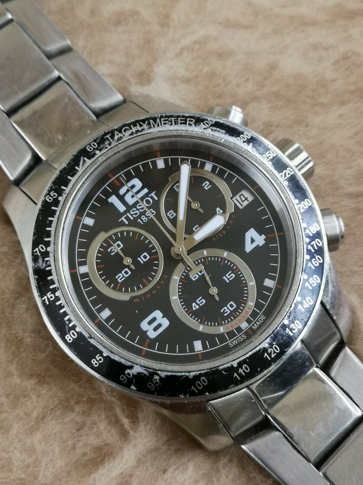 TISSOT V8 T039417 B 1/10th Second CHRONOGRAPH St. Steel