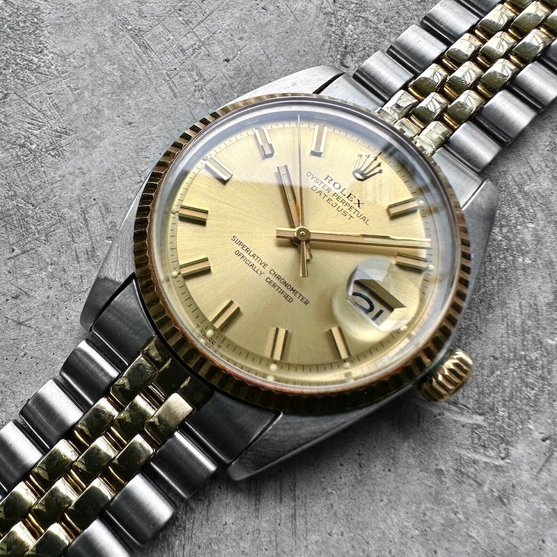 1973 Rolex Datejust 1601 Two Tone Jubilee Attractive Wide Boy