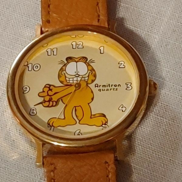 Vintage 1978 Garfield Cat Watch by Armitron Water Resistant Running New Battery WatchCharts Marketplace