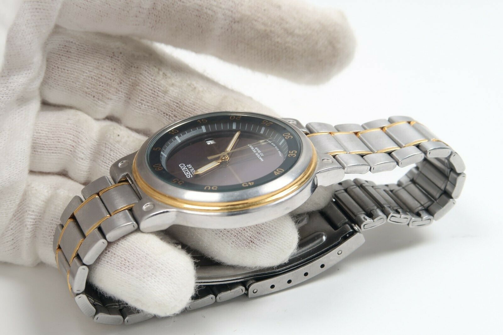 SEIKO SOLAR 5Y75-1A10 FOR PARTS OR REPAIR Watch JAPAN 