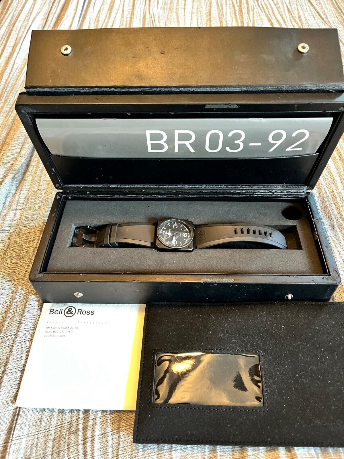 Bell Ross BR03 92 black matte automatic watch complete w box