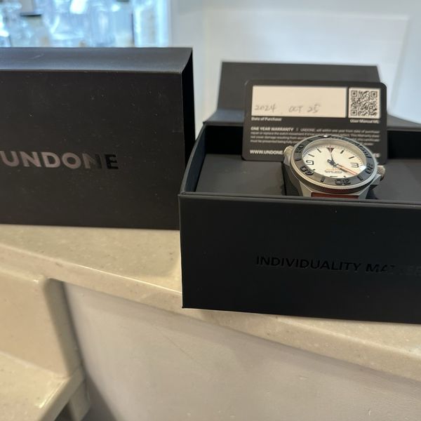 UNDONE AQUALUME Automatico Titanio Silicone Bianco Full Lume Orologio Uomo