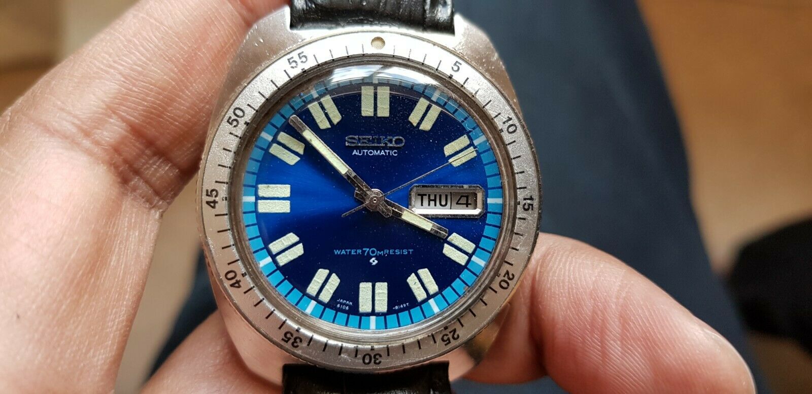 SEIKO 'BLUE CHEVRON' 6106-8589 - STUNNING RARE DIVER! 1971