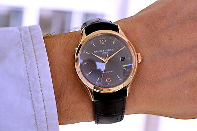 Baume Mercier 10059 Clifton automatic with date 18K rose gold boxes papers WatchCharts