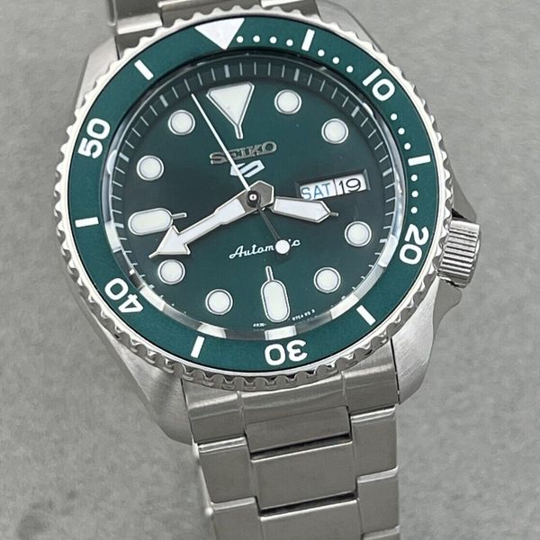 Seiko 5 Sports Automatic Analog Green Dial Silver Steel Strap Watch For Men - SRPD63K1 main image 0