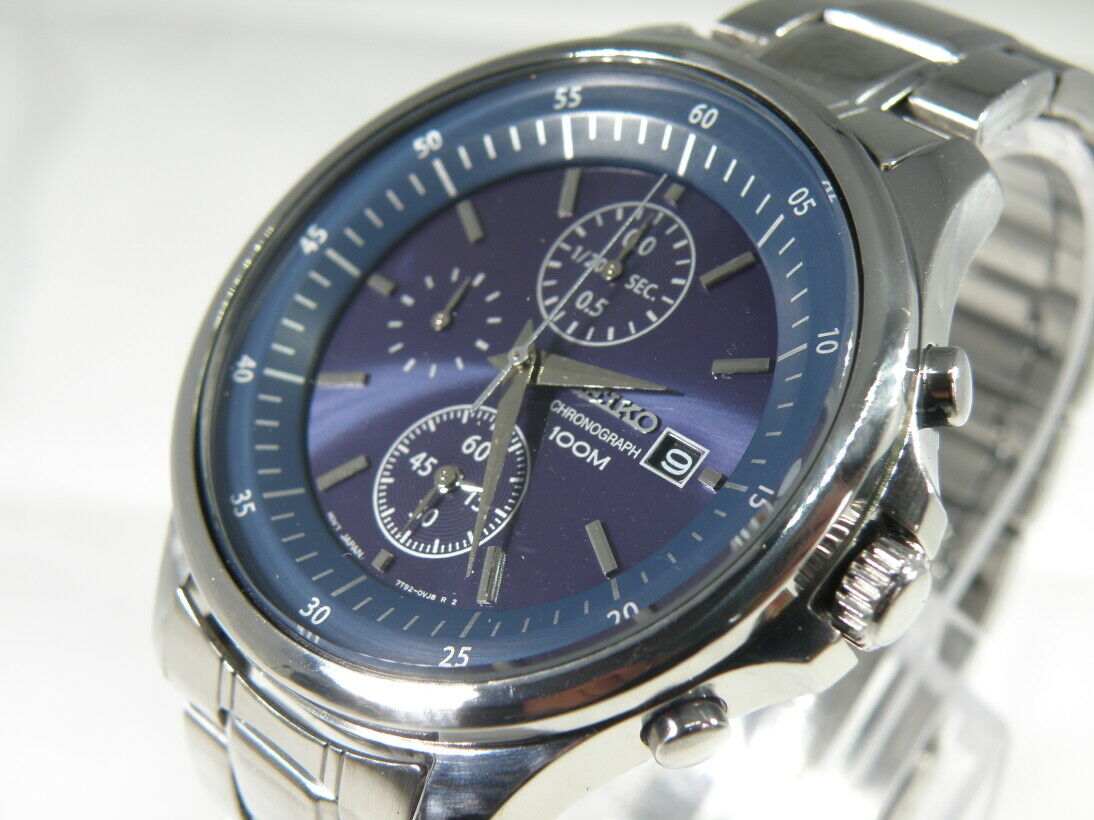 MEN S SEIKO 7T92 0NY0 CHRONOGRAPH WATCH VERY GOOD COND. BOXED