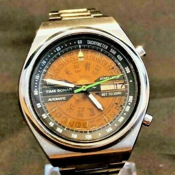 Vintage Seiko Time Sonar 7015-6010 Automatic Chronograph RARE Men's Watch |  WatchCharts