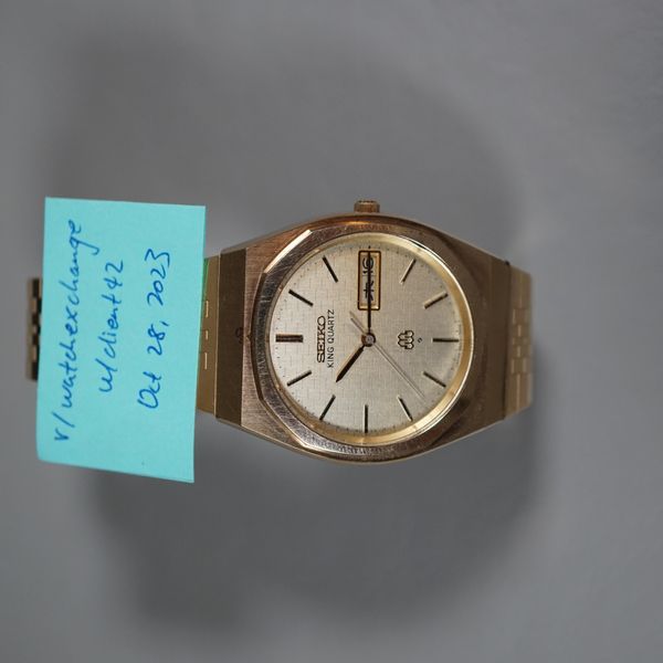 [wts] Vintage 1979 Seiko King Quartz 9923 7010 Gold Toned Textured Dial