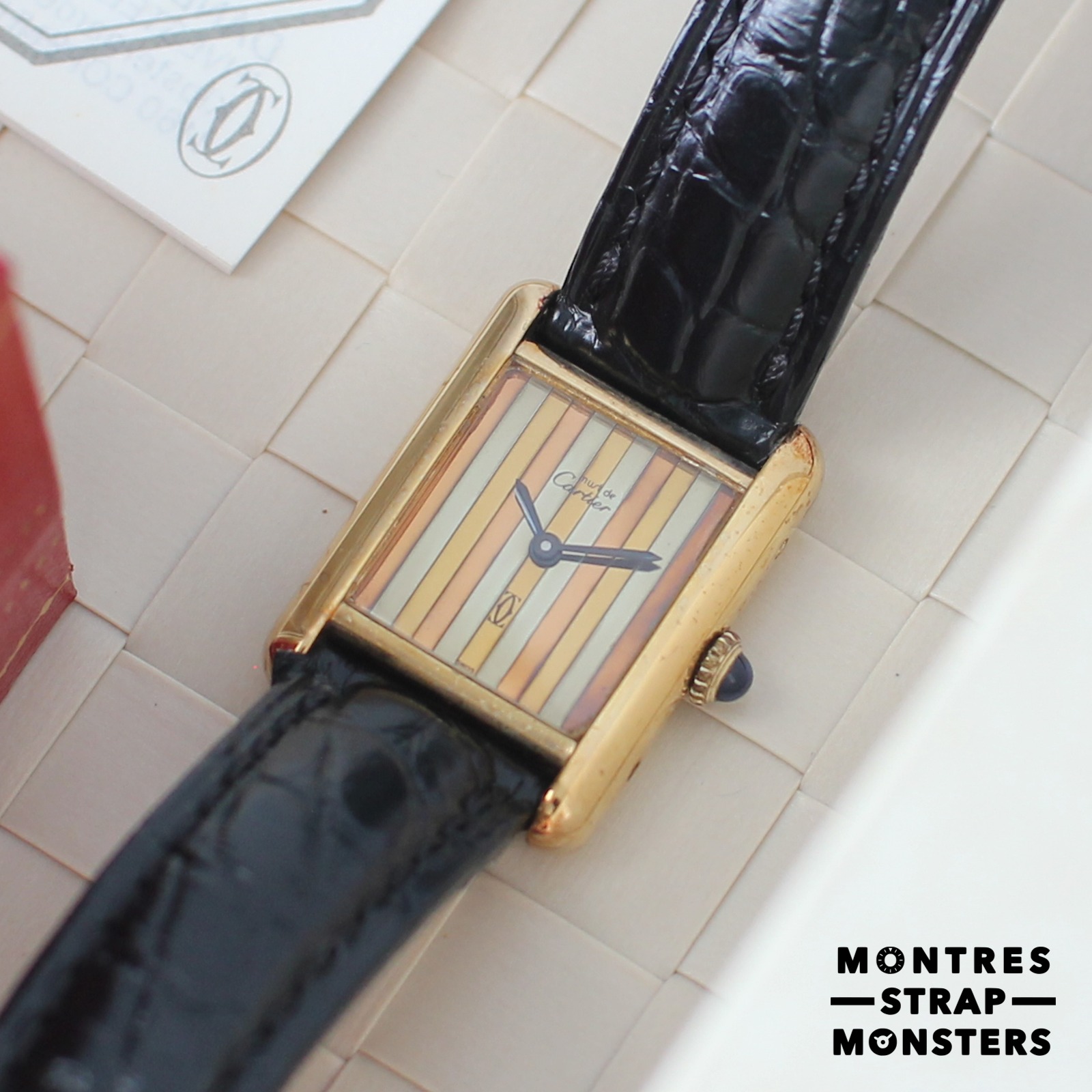 Cartier Must-de-Cartier Tank Vermeil Trinity Dial Mechanical 