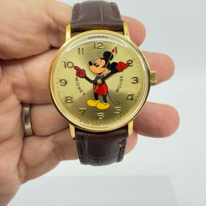 VINTAGE MICKEY MOUSE LORUS WATCH V515-6000 Quartz New Battery