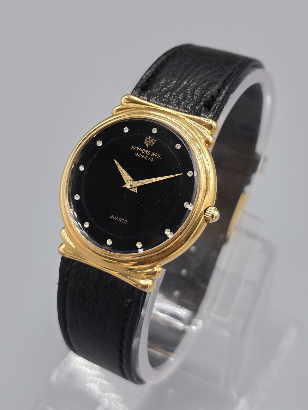 RAYMOND WEIL 5755 Men's Quartz Diamond Dial Watch Swiss 18K Gold
