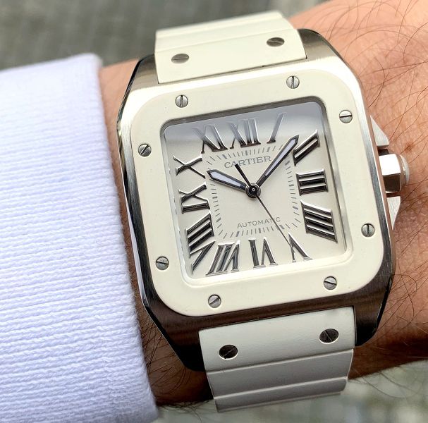 FS Cartier Santos 100 White Automatic 33mm WatchCharts Marketplace