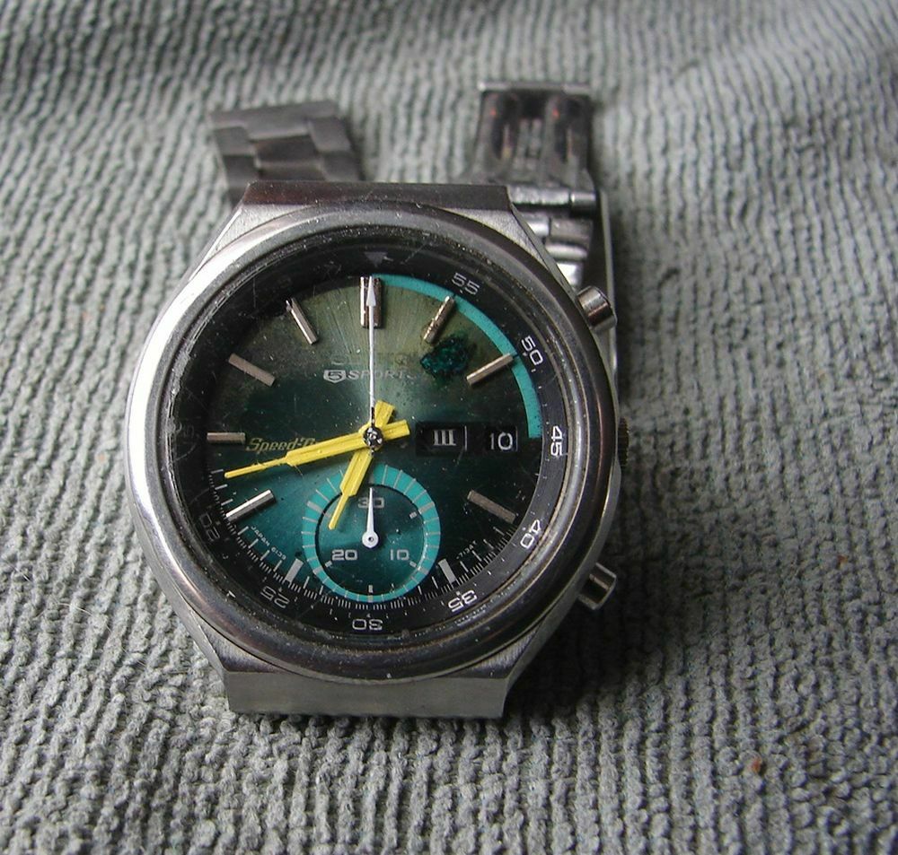 Seiko 6139-7060 Green Chronograph For Parts or Repair | WatchCharts