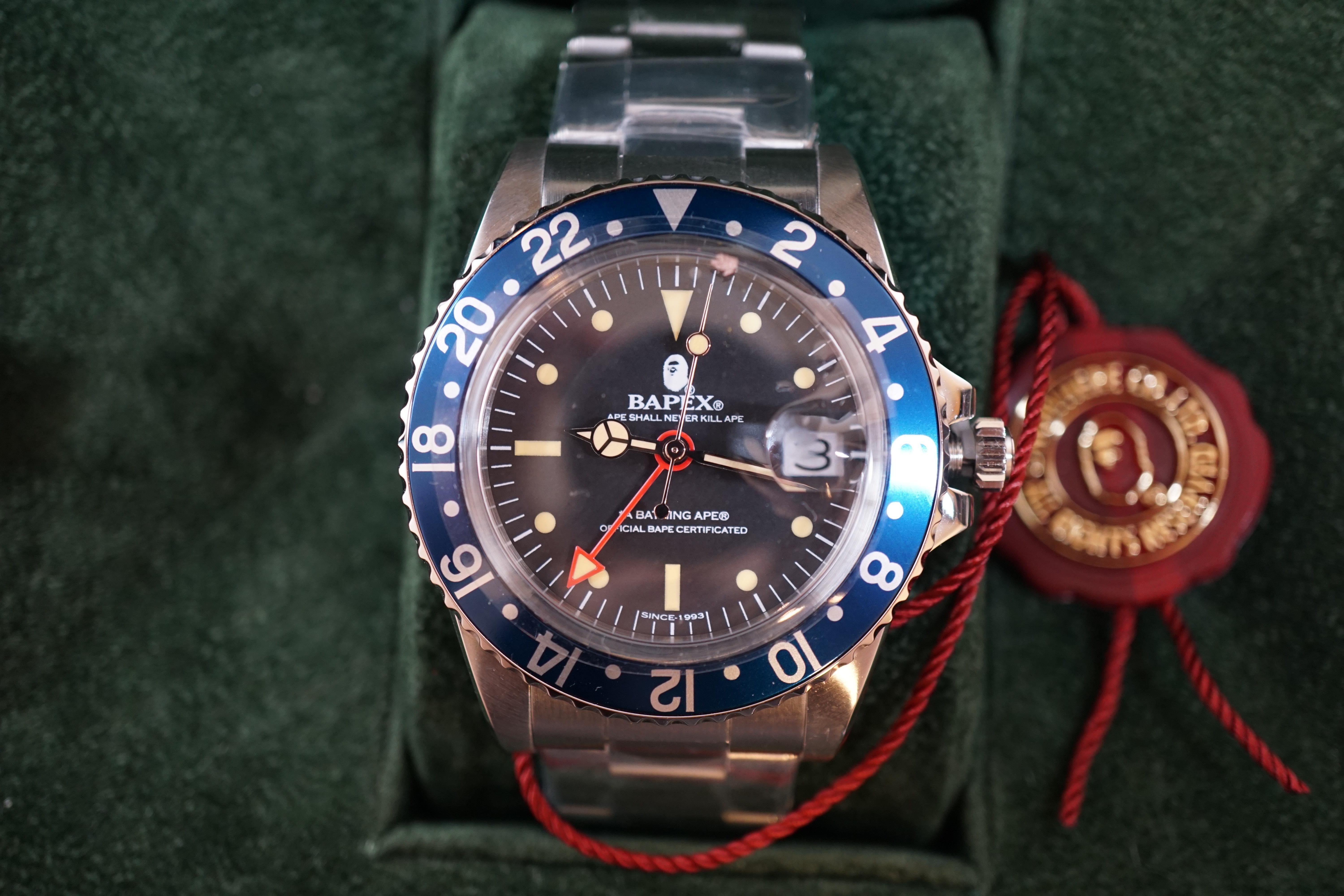 WTS] New Bape Classic Type 2 Bapex GMT Vintage Style Quartz Blue - $450 |  WatchCharts Marketplace