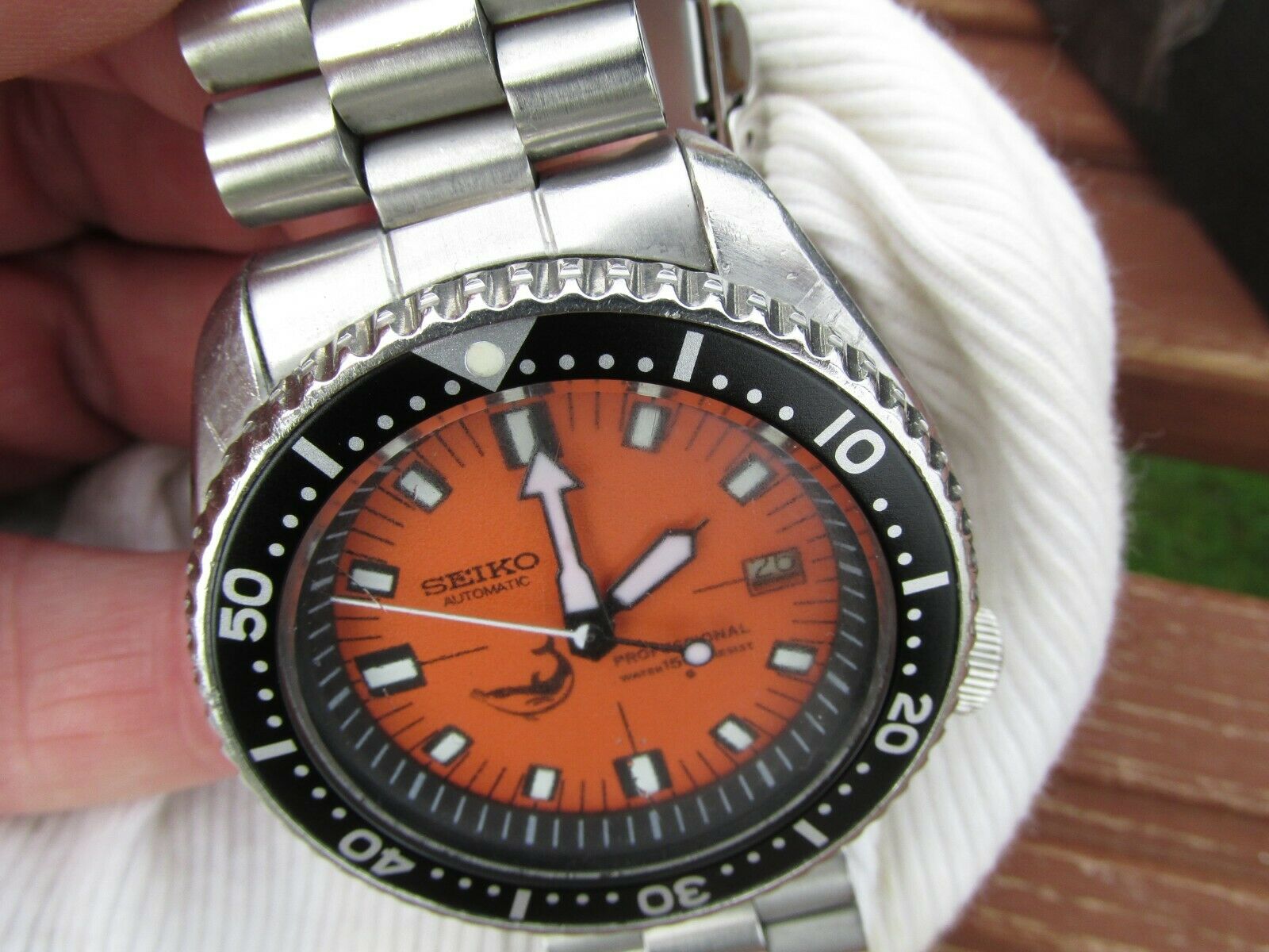 Superb Vintage SEIKO 150m Divers 7002 Automatic MOD Orange dolphin