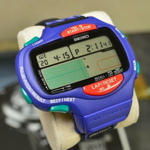 NOS SEIKO LCD PROA-4A20 PULSE GRAPH DIGITAL WATCH HEART RATE FULL
