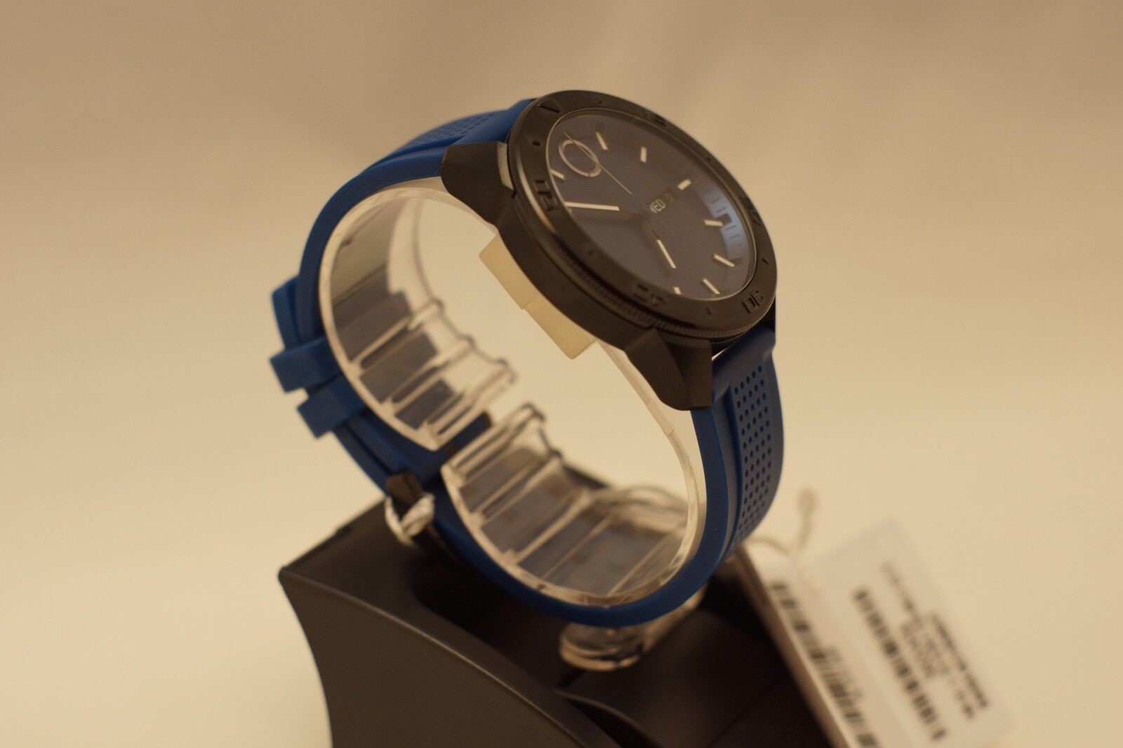 NEW Movado Bold Blue Dial Silicone Strap Men s Black Ion Case Watch 3600459 WatchCharts Marketplace