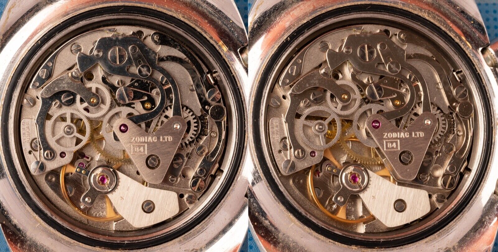 Large Vintage Zodiac Chronograph Watch Ref 734713 Autavia Valjoux