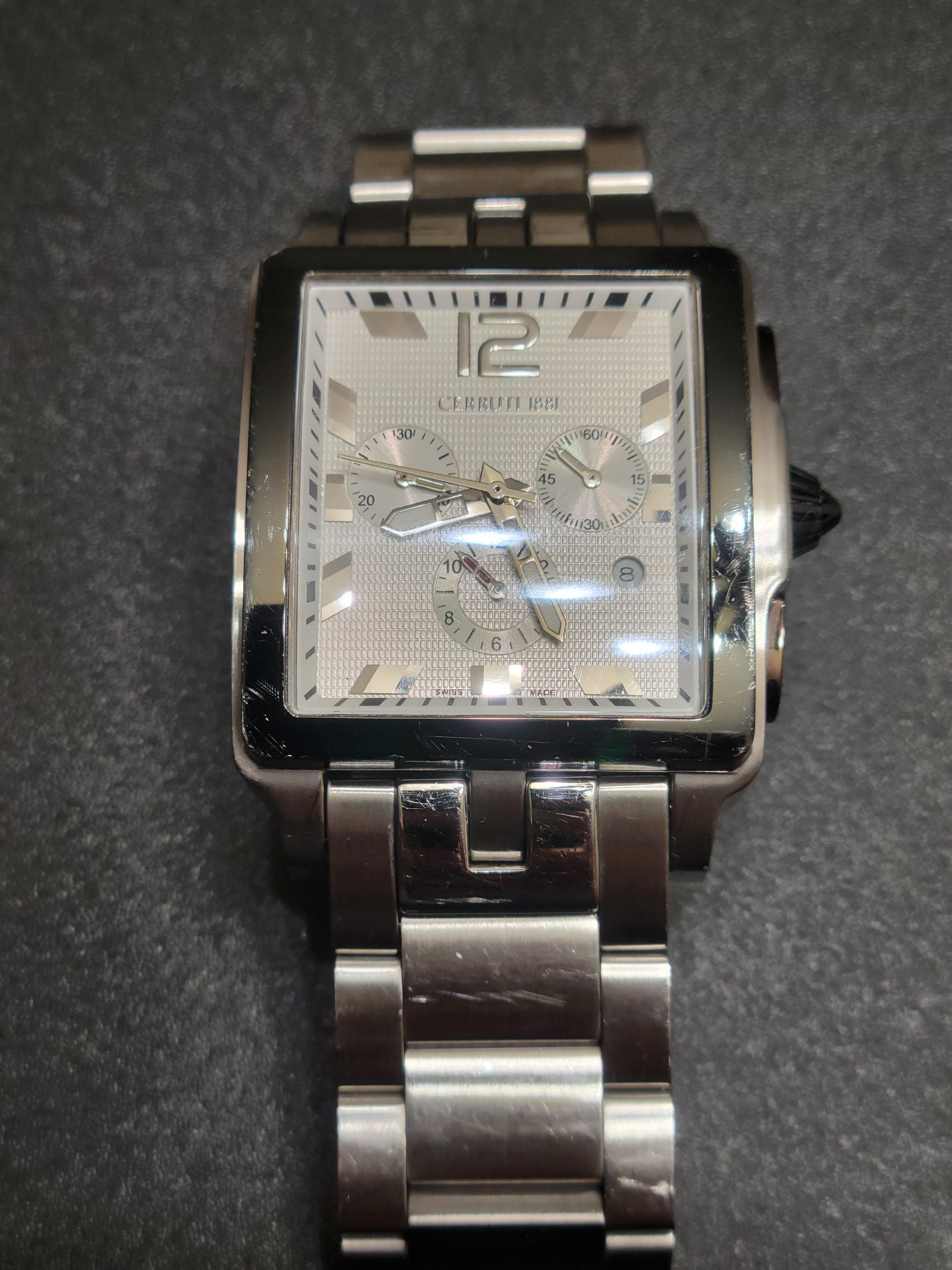 WTS Cerruti 1881 Men s Odissea Sportiva White Textured Dial RARE