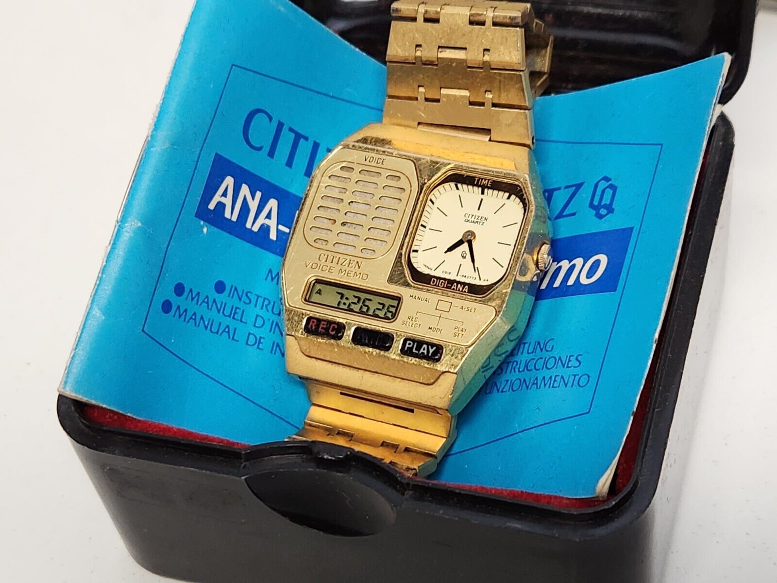 VINTAGE CITIZEN ANA DIGI VOICE MEMO WATCH C010 MADE IN JAPAN