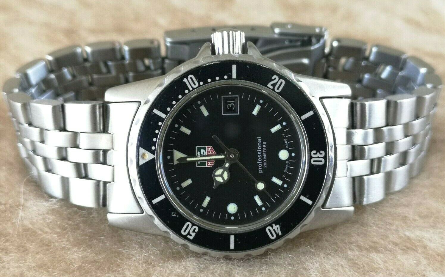 TAG HEUER Series 1500 Professional Black Bezel St. Steel Ladies