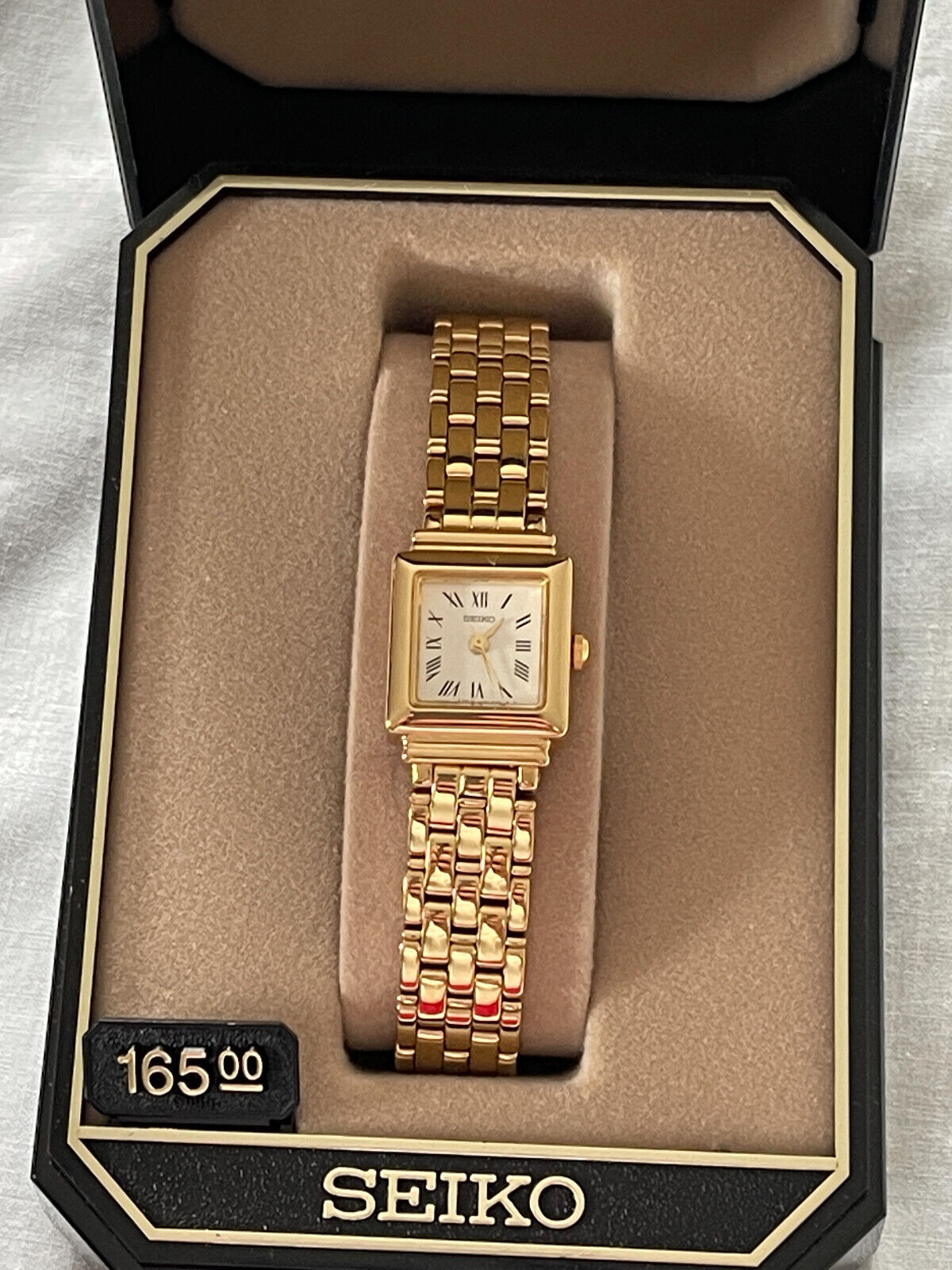 Vintage Seiko Women’s Gold Tone Bracelet Watch V401-5839 Roman Numerals Japan SEIKO Ladies Dress Watch-V401-5839-Gold Tone-Roman Numeral  main image 3