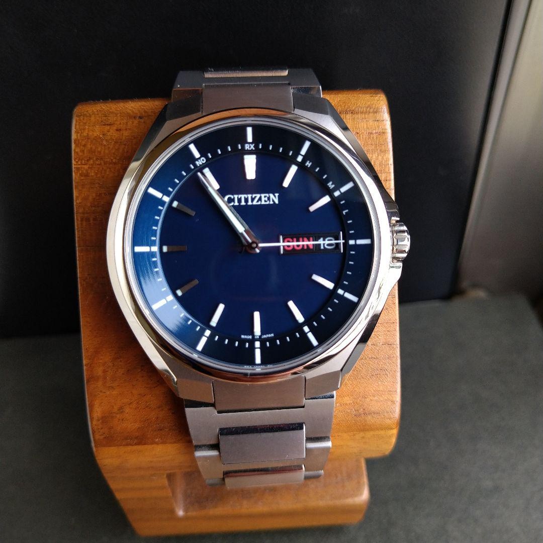 Citizen Attesa AT6050-54L Titan Navy Dial Used Watch From Japan