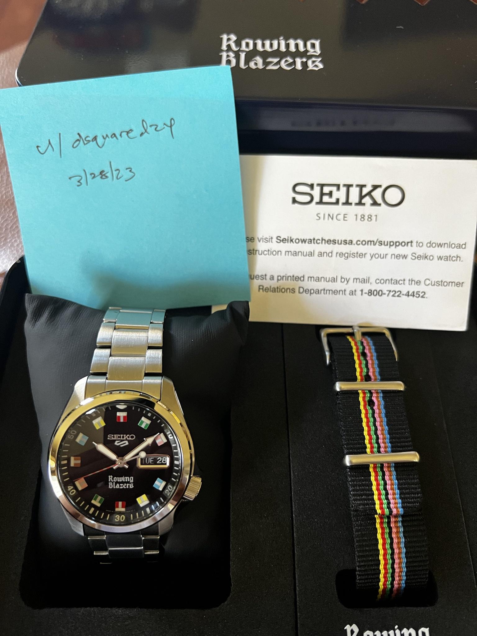 WTS] NEW Rowing Blazers X Seiko 5 Sports SRPJ63 Black Dial Limited Edition  | WatchCharts