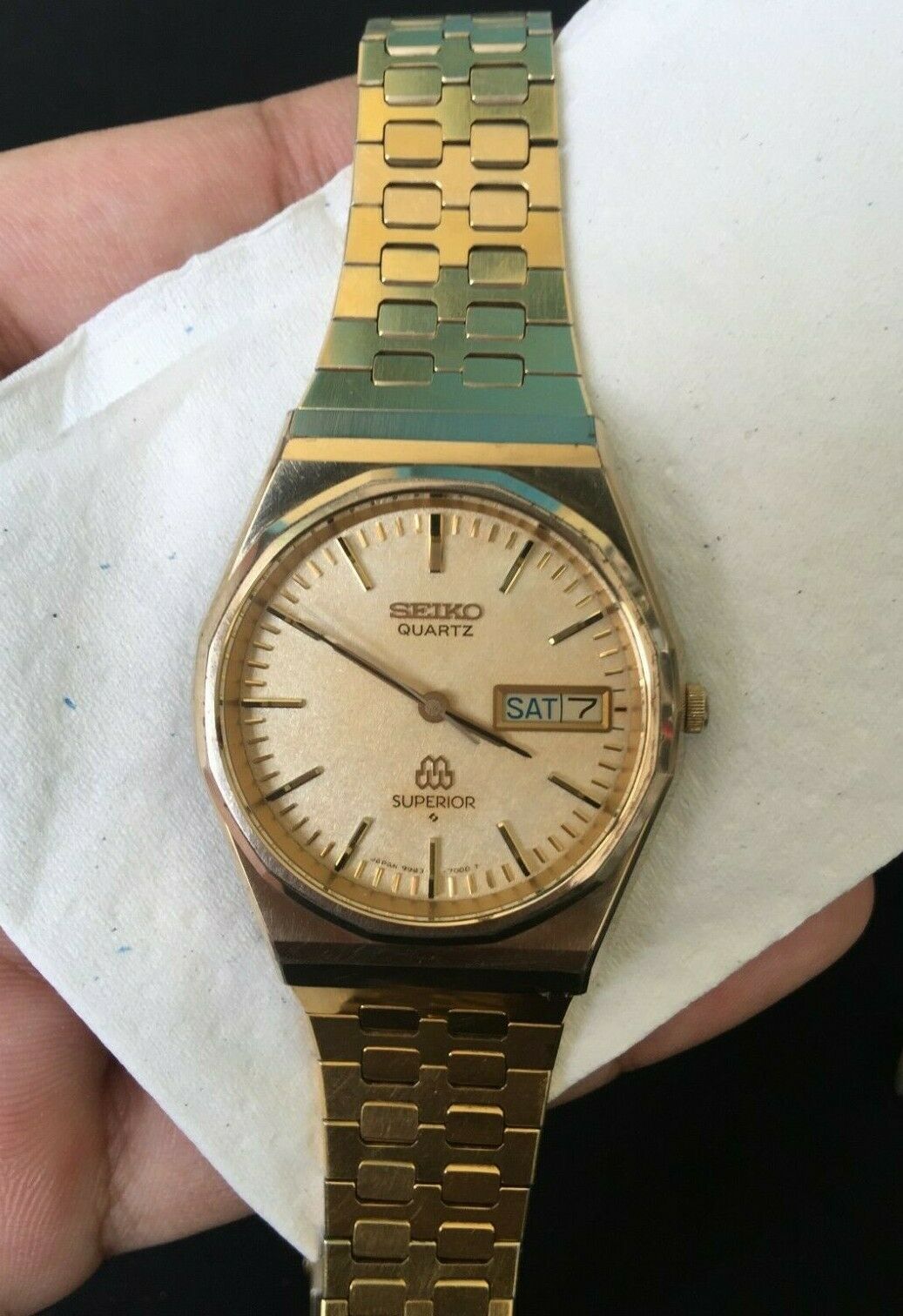 vintage rare seiko superior twin quartz 9983-7000 wristwatch for men's WatchCharts