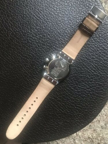 Swatch YOS413 Men's Your Turn Stainless Steel Brown Dial Brown Leather  Strap Chronograph Watch - Walmart.com
