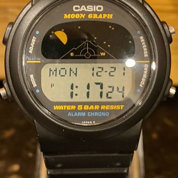 Casio GMW15 Moon Graph module 832 QW pre G shock Moon Phase Silver GMW
