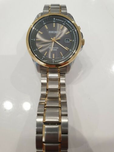 SEIKO KINETIC 100M Dress WATCH incl. Stainless Steel Bracelet 5M62